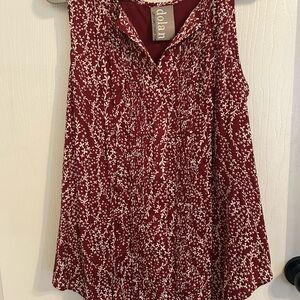 Dolan Maroon and White Floral Blouse